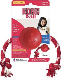 KONG Ball With Rope Dog Toy Small