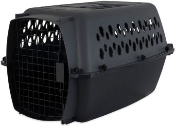 Aspen Pet Fashion Pet Porter Kennel Dark Gray and Black (size: 10 - 20 lbs)