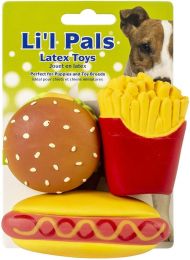 Lil Pals Lil Pals Latex Hamburger, Fries, and Hotdog Dog Toys (size: 1 count)
