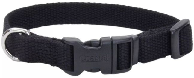 Coastal Pet New Earth Soy Adjustable Dog Collar Onyx Black (size: 8-12"L x 5/8"W)