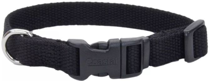 Coastal Pet New Earth Soy Adjustable Dog Collar Onyx Black (size: 12-18"L x 3/4"W)