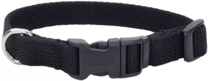 Coastal Pet New Earth Soy Adjustable Dog Collar Onyx Black (size: 18-26"L x 1"W)