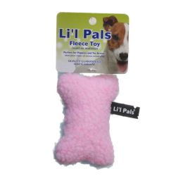 Li'l Pals Fleece Bone Toy for Dogs & Puppies (size: Plush Pink Dog Bone Toy)