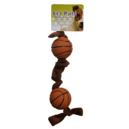Li'l Pals Plush Basketball Plush Tug Dog Toy - Brown (size: Basketball Plush Tug Dog Toy)