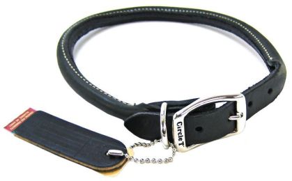 Circle T Pet Leather Round Collar - Black (size: 20" Neck)