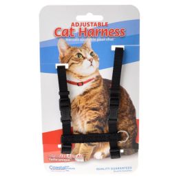 Tuff Collar Nylon Adjustable Cat Harness - Black (size: Girth Size 10"-18")