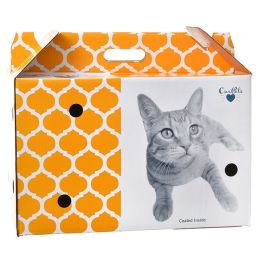 OurPets Cosmic Catnip Pet Shuttle Cardboard Carrier (size: Small - 15.5"L x 10"W x 10.75"H)