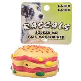 Rascals Latex Hamburger Dog Toy (size: 2.5" Diameter)