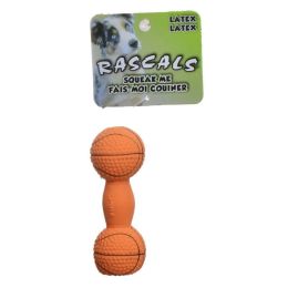 Rascals Latex Basketball Dumbbell Dog Toy (size: 4" Long)