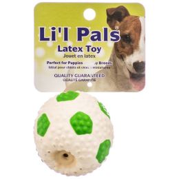 Lil Pals Latex Mini Soccer Ball for Dogs - Green & White (size: 2" Diameter)