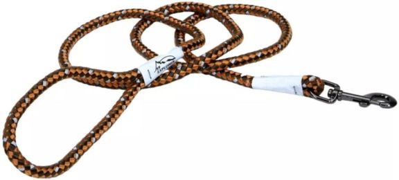K9 Explorer Reflective Braided Rope Snap Leash - Campfire Orange (size: 6' Lead)