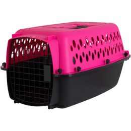Aspen Pet Fashion Pet Porter Kennel Pink and Black (size: 1 count)