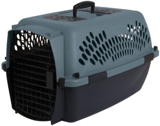 Aspen Pet Porter Heavy-Duty Pet Carrier Storm Gray and Black (size: Pets 15-20 lbs)