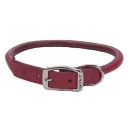 Circle T Oak Tanned Leather Round Dog Collar - Red (size: 20" Neck)