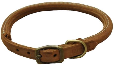 CircleT Rustic Leather Dog Collar Chocolate (size: 12"L x 3/8"W)