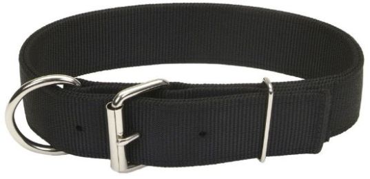 Coastal Pet Macho Dog Double-Ply Nylon Collar with Roller Buckle 1.75" Wide Black (size: 22"Long)