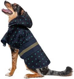 Fashion Pet Polka Dot Dog Raincoat Navy (size: X-Large)