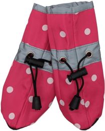 Fashion Pet Polka Dog Dog Rainboots Pink (size: large)
