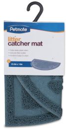 Petmate Half Circle Litter Catcher Mat Blue (size: 1 count)