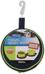 Petmate Silicone Travel Duo Bowl Green (size: Small 1 count)