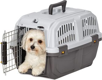 MidWest Skudo Travel Carrier Gray Plastic Dog Carrier (size: X-Small - 1 count)