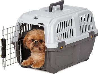 MidWest Skudo Travel Carrier Gray Plastic Dog Carrier (size: Small - 1 count)