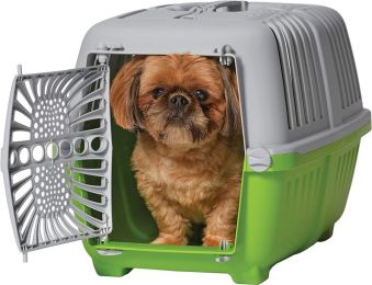 MidWest Spree Plastic Door Travel Carrier Green Pet Kennel (size: Small - 1 count)