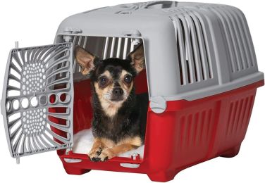MidWest Spree Plastic Door Travel Carrier Red Pet Kennel (size: X-Small - 1 count)