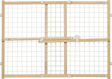 MidWest Wire Mesh Wood Presuure Mount Pet Safety Gate (size: 24" tall - 1 count)