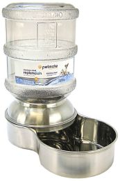 Petmate Replendish Stainless Steel Waterer (size: 1 Gallon)