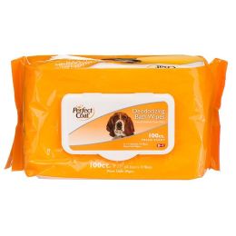 Perfect Coat Deodorizing Bath Wipes for Dogs (size: 100 Pack)