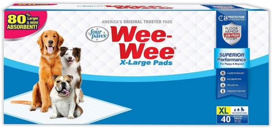 Four Paws X-Large Wee Wee Pads (size: 40 Pack (28" Long x 30" Wide))