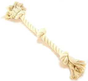 Flossy Chews 3 Knot Tug Toy Rope for Dogs - White (size: Medium (20" Long))