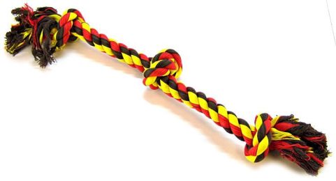 Flossy Chews Colored 3 Knot Tug Rope (size: Large - 25" Long)
