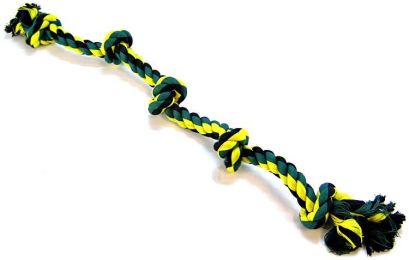 Flossy Chews Colored 5 Knot Tug Rope (size: X-Large (3' Long))