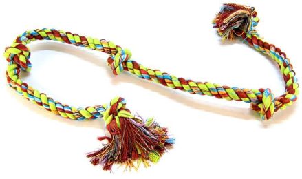 Flossy Chews Colored 5 Knot Tug Rope (size: Super X-Large (6' Long))
