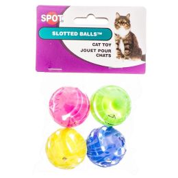 Spot Slotted Balls with Bells Inside Cat Toys (size: 4 Pack)