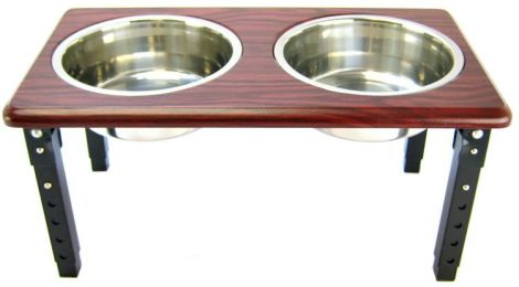 Spot Posture Pro Double Diner - Stainless Steel & Cherry Wood (size: 2 Quart (8"-12" Adjustable Height))