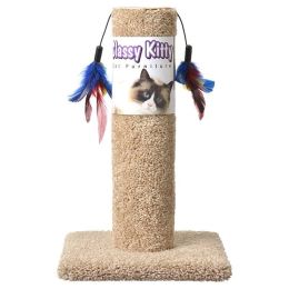 Classy Kitty Cat Scratching Post with Feathers (size: 17.5" High (Assorted Colors))