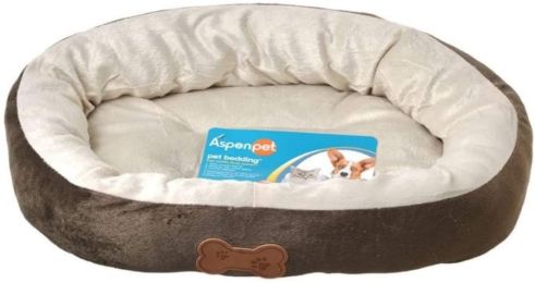 Aspen Pet Oval Nesting Pet Bed - Brown (size: 20"L x 16"W)